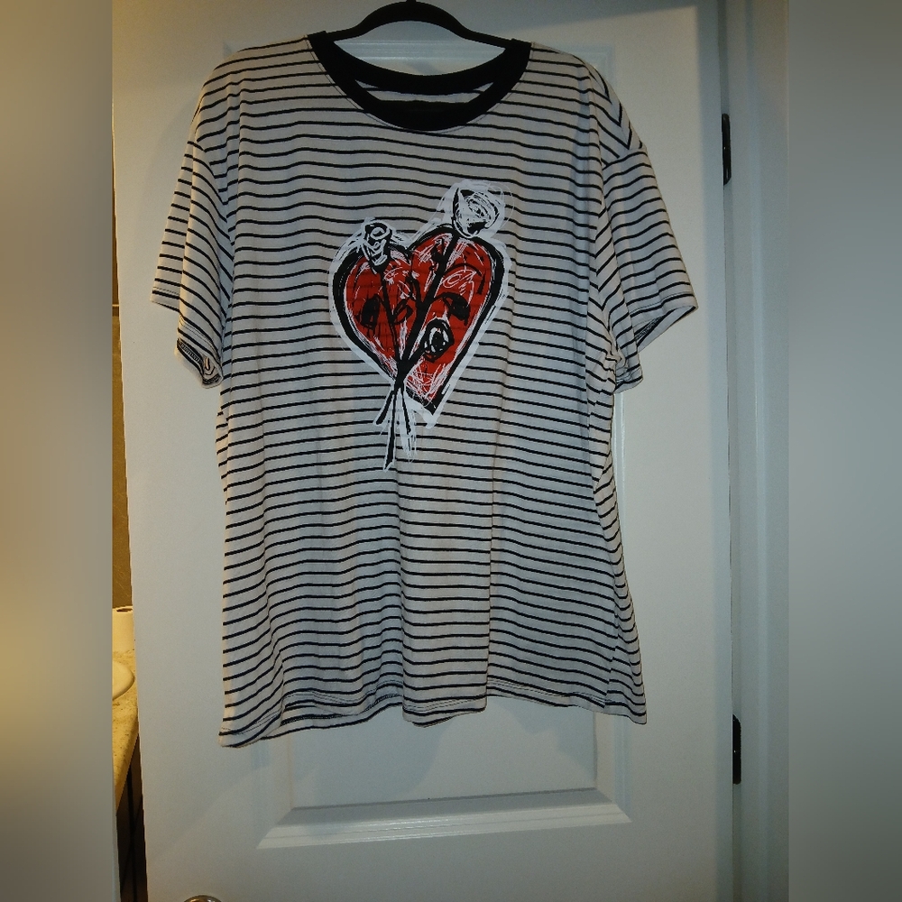 Torrid Black and White Boxy Polo Tee